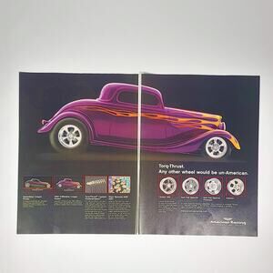 American Racing & 33 3-Window Coupe Wheels 2pg Print Ad 2001 Rod & Custom 8.5x11